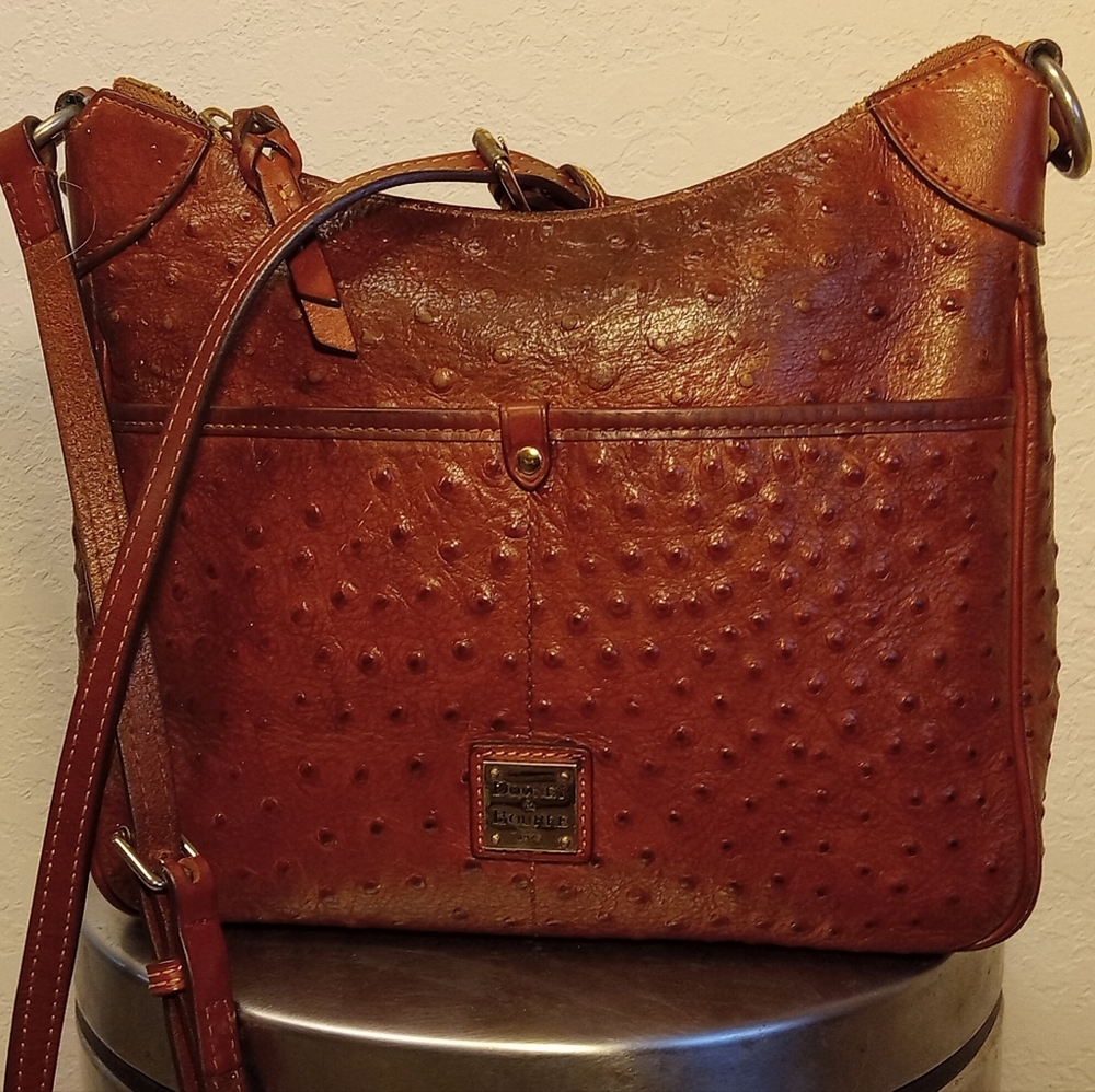 Dooney & Bourke Ostrich Leather Purse shoulder Bag  Handbag Crossbody Vintage